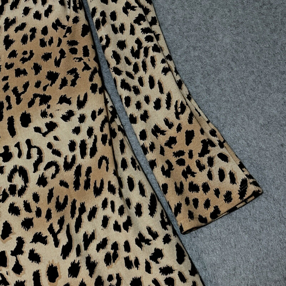 Womens Cardigan Duster SZ XL Long Animal Leopard Cheetah Casual Exotic Party Y2K - Picture 3 of 10